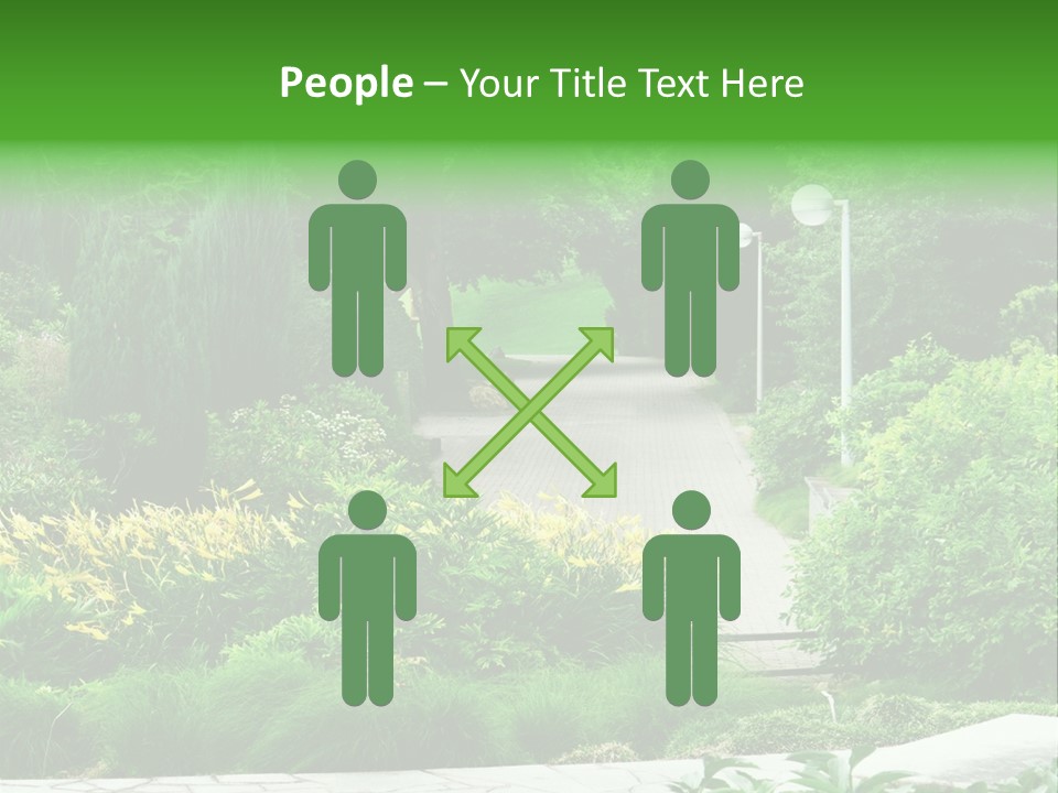 Walkway Public Flower PowerPoint Template