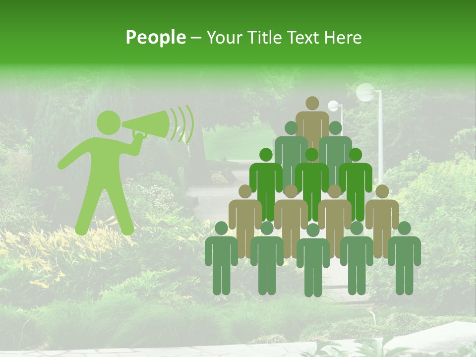 Walkway Public Flower PowerPoint Template