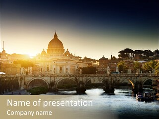 Panoramic River Religion PowerPoint Template