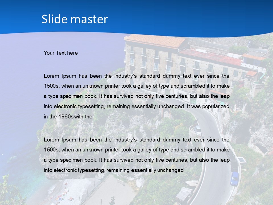 Scenery Beautiful Seaside PowerPoint Template