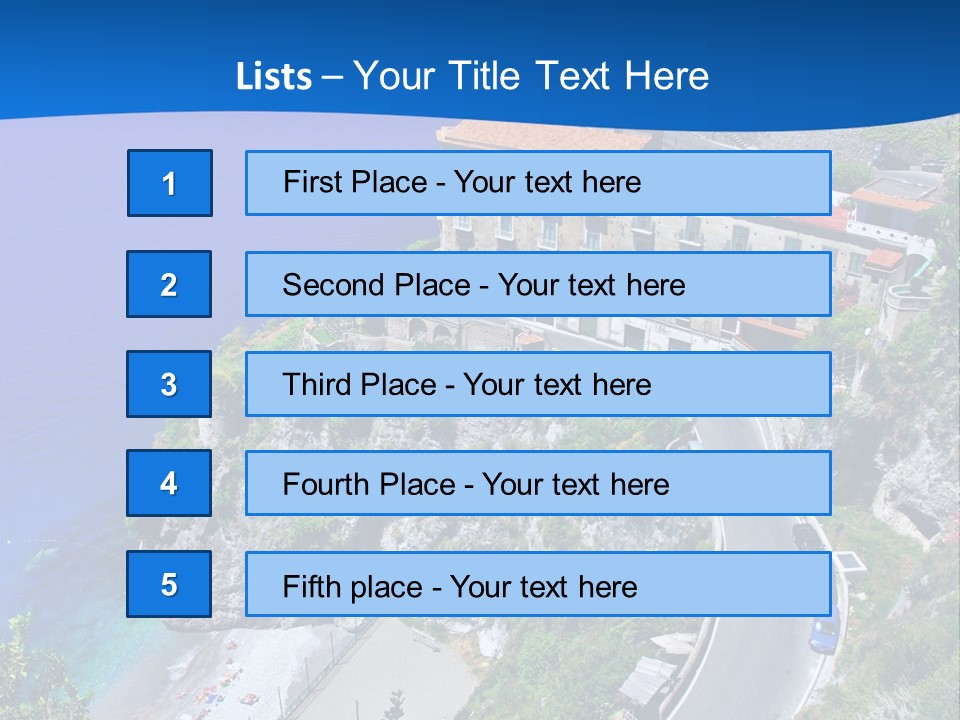 Scenery Beautiful Seaside PowerPoint Template
