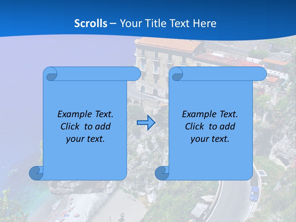 Scenery Beautiful Seaside PowerPoint Template