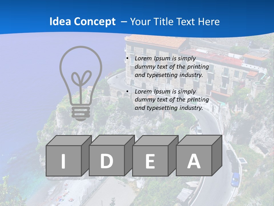 Scenery Beautiful Seaside PowerPoint Template