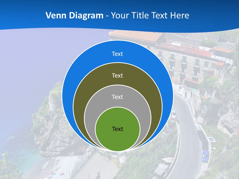 Scenery Beautiful Seaside PowerPoint Template