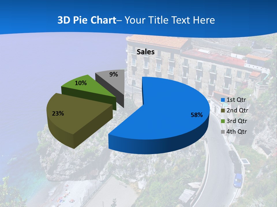Scenery Beautiful Seaside PowerPoint Template