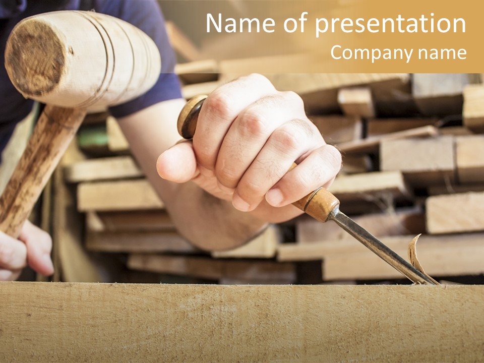 Craftsman Activity Wooden PowerPoint Template