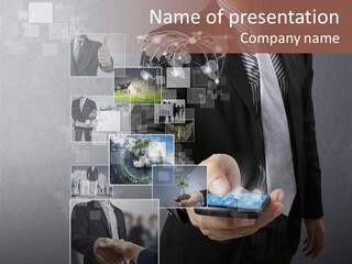 Technology Number Press PowerPoint Template