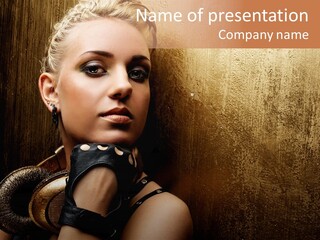 Face Close Up Model PowerPoint Template