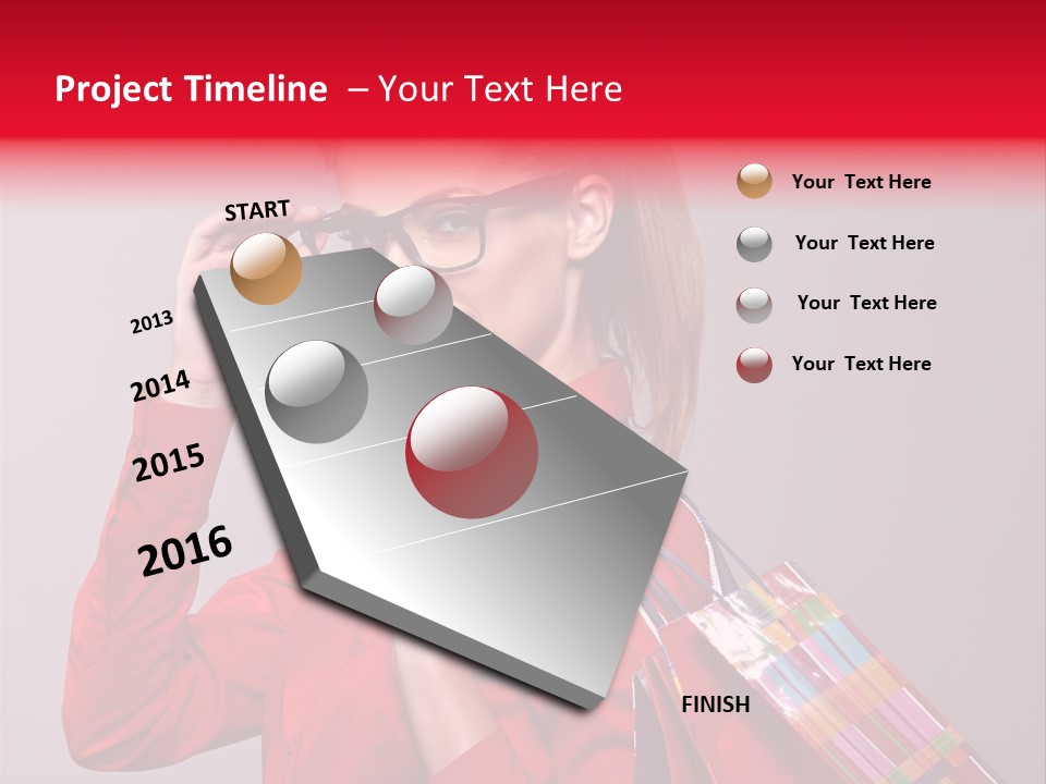 Shopper Caucasian Shop PowerPoint Template