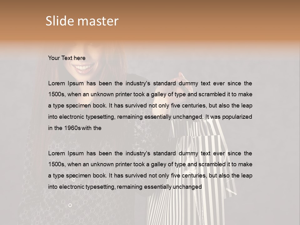 People Cheerful Shopaholic PowerPoint Template