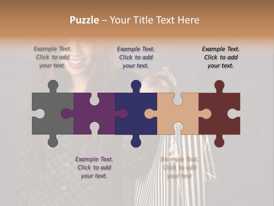 People Cheerful Shopaholic PowerPoint Template