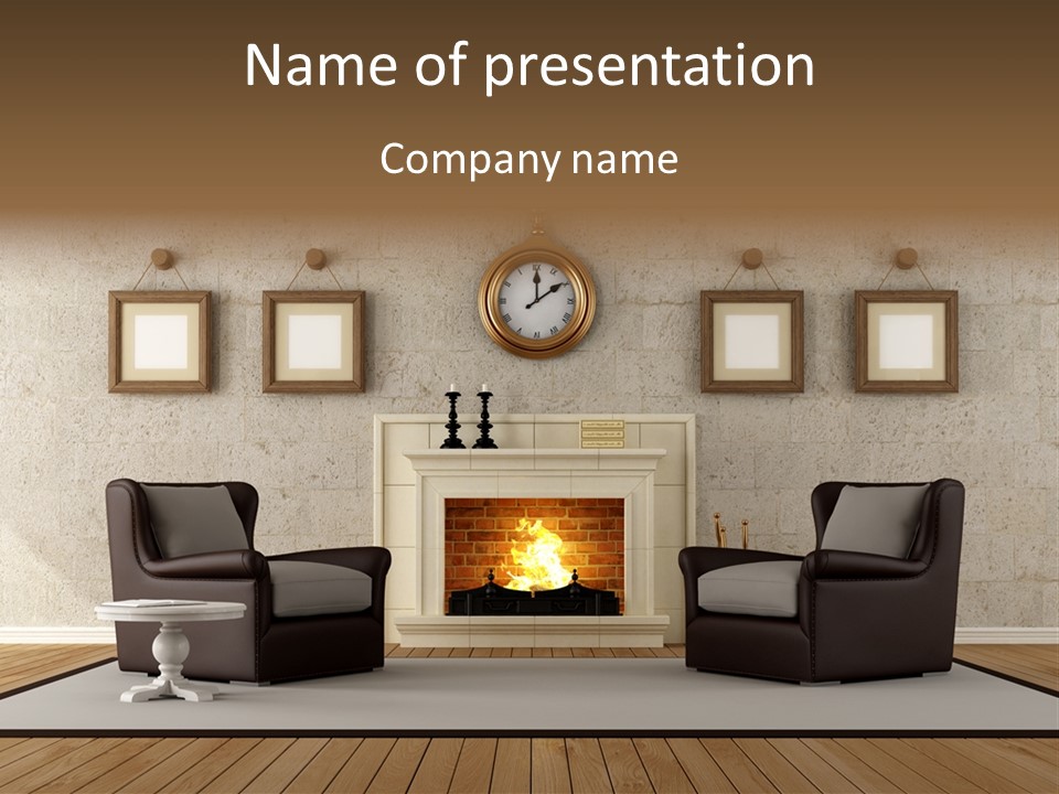Livingroom Style Flame PowerPoint Template