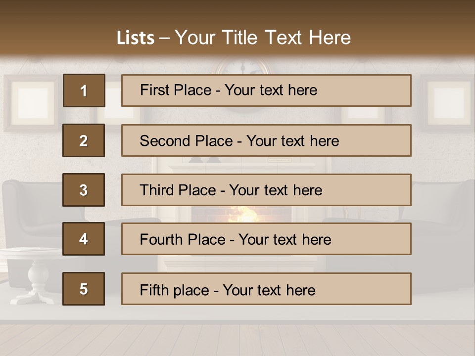 Livingroom Style Flame PowerPoint Template