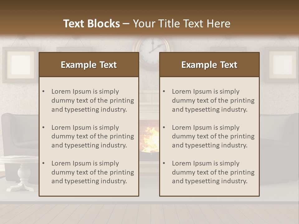 Livingroom Style Flame PowerPoint Template