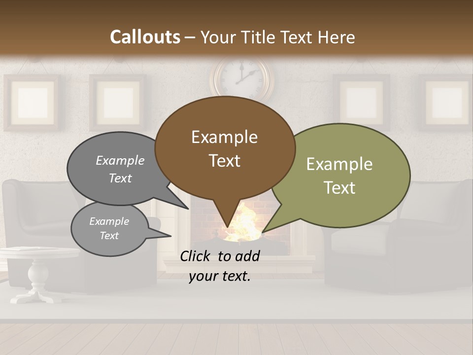 Livingroom Style Flame PowerPoint Template