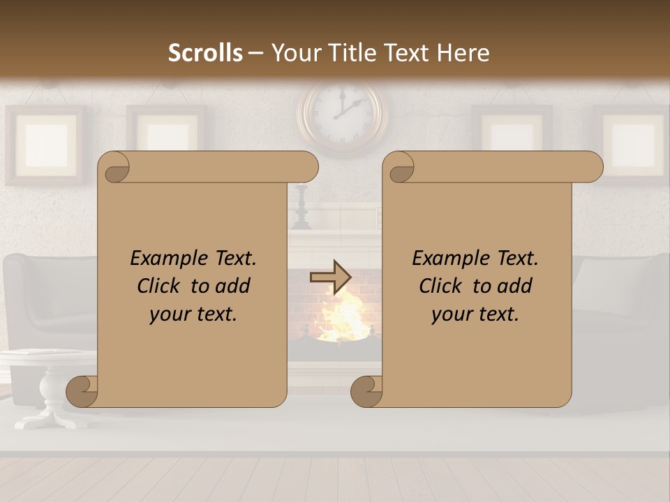 Livingroom Style Flame PowerPoint Template