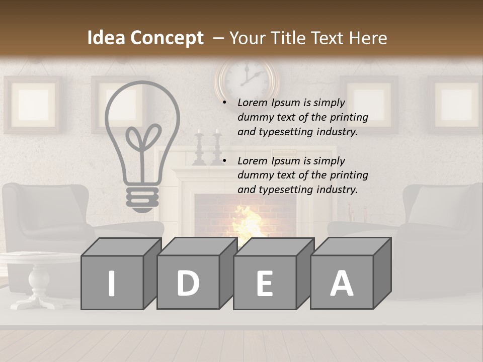 Livingroom Style Flame PowerPoint Template