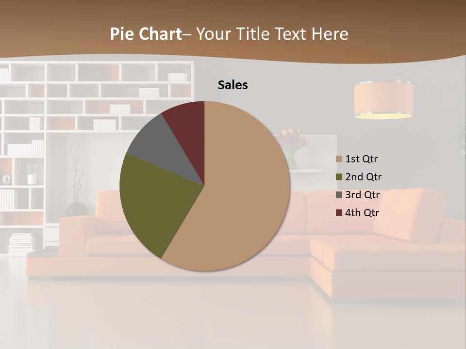Interior Horizontal Bookshelf PowerPoint Template