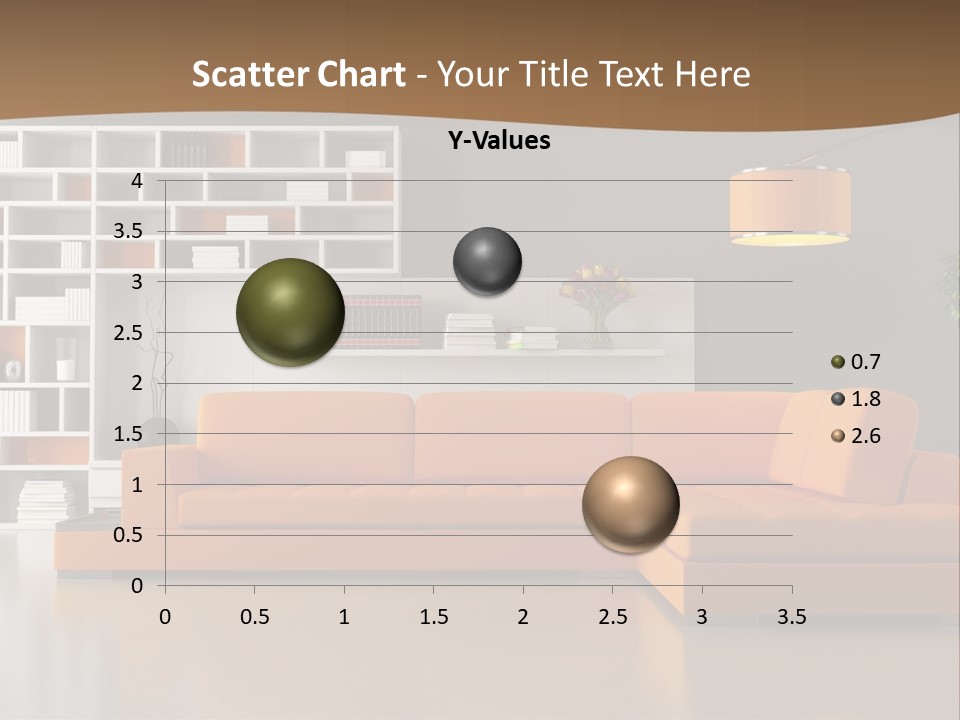 Interior Horizontal Bookshelf PowerPoint Template