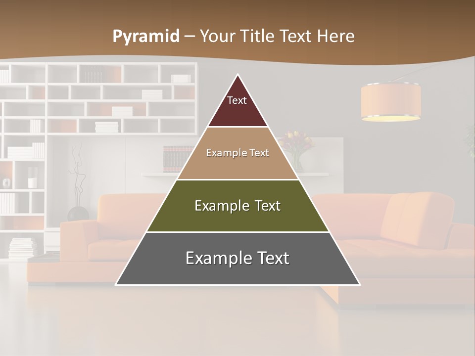 Interior Horizontal Bookshelf PowerPoint Template