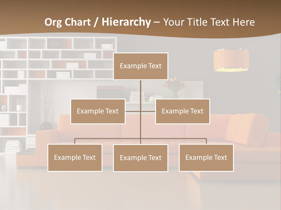 Interior Horizontal Bookshelf PowerPoint Template
