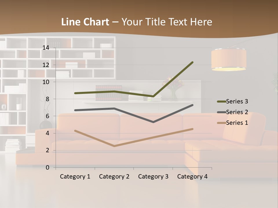 Interior Horizontal Bookshelf PowerPoint Template