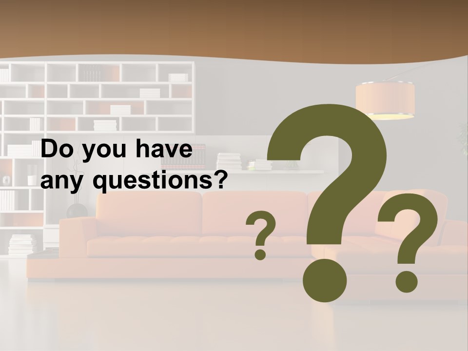 Interior Horizontal Bookshelf PowerPoint Template