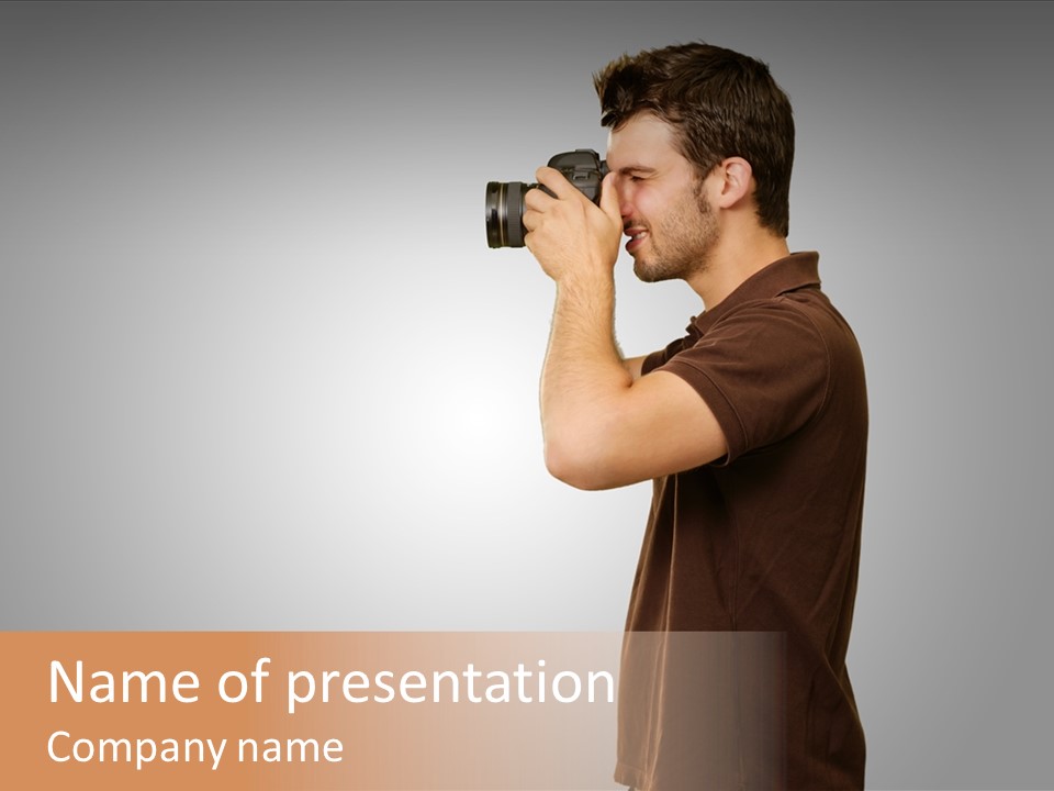 Single Photograph Gray PowerPoint Template