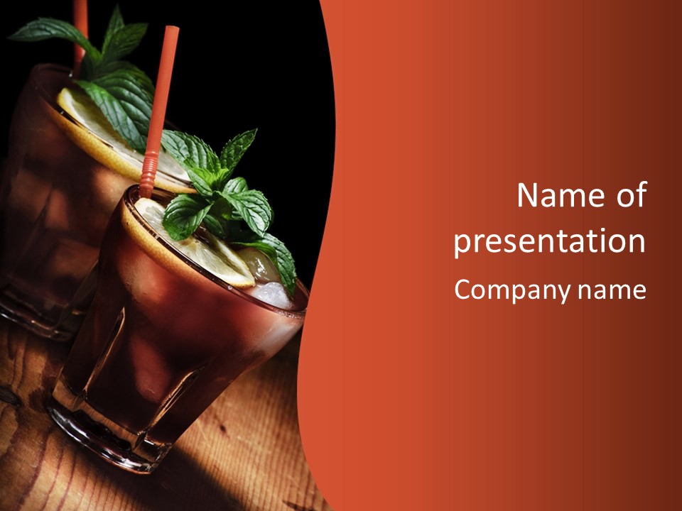 Brandy Table Food PowerPoint Template