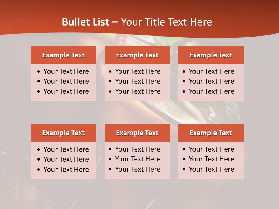Brandy Table Food PowerPoint Template