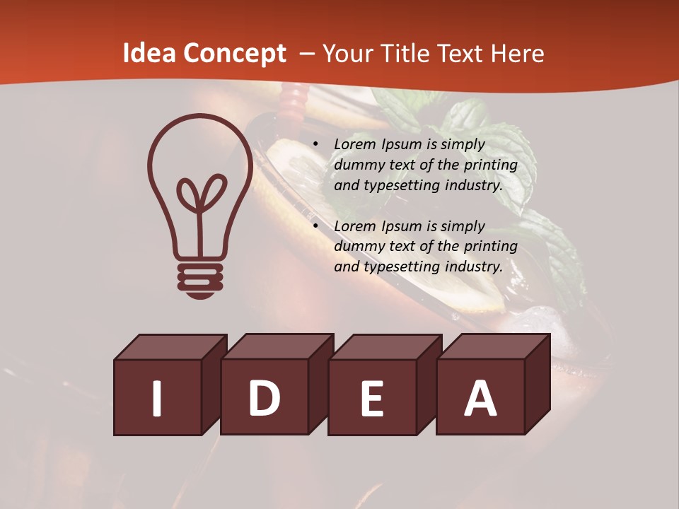 Brandy Table Food PowerPoint Template