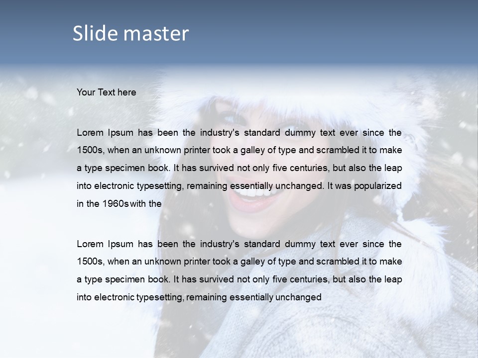 Season Female Snowfall PowerPoint Template