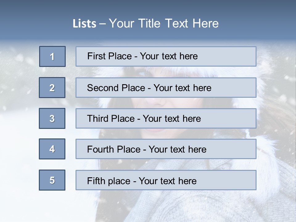 Season Female Snowfall PowerPoint Template