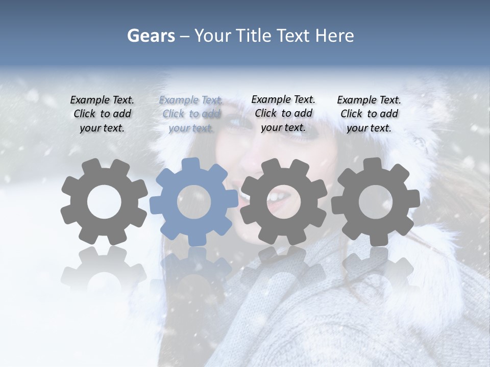 Season Female Snowfall PowerPoint Template