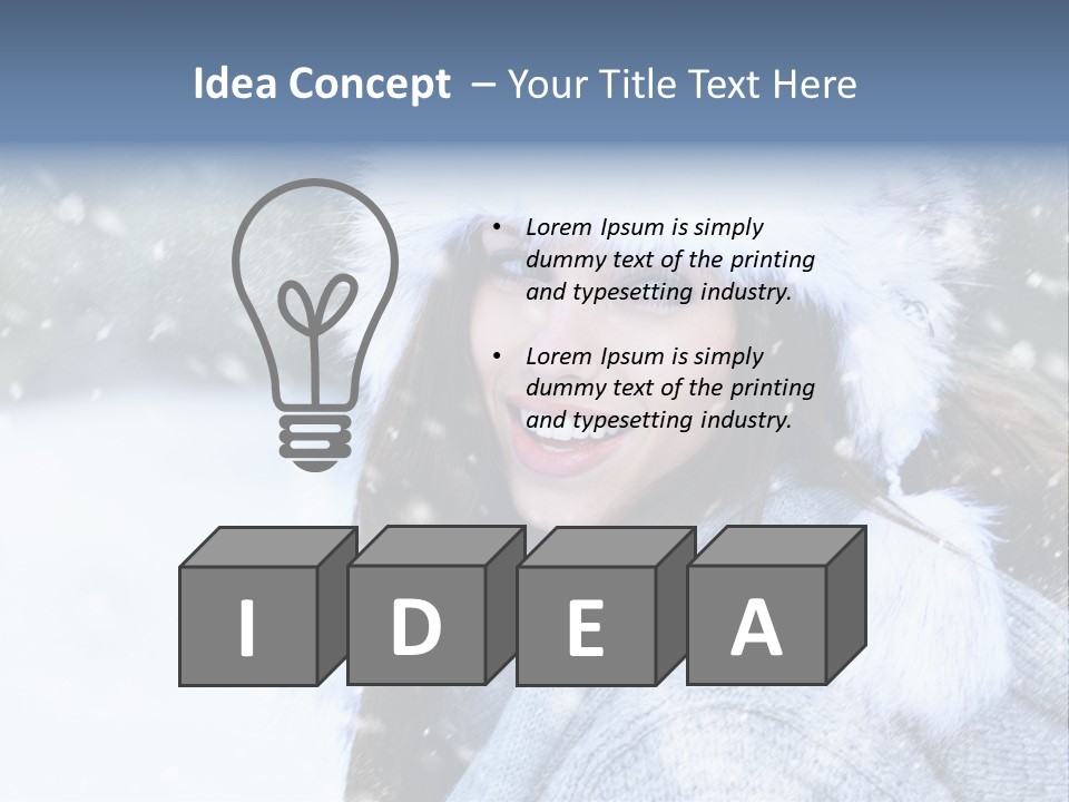 Season Female Snowfall PowerPoint Template