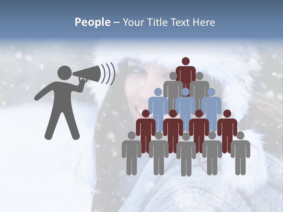 Season Female Snowfall PowerPoint Template