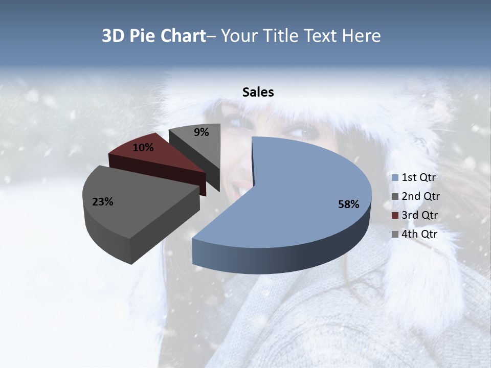 Season Female Snowfall PowerPoint Template