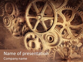 Antique Engine Technical PowerPoint Template