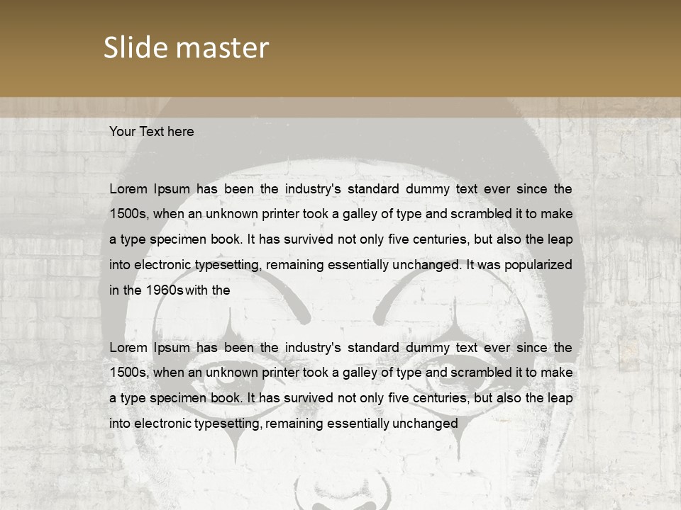 Illustration White Sad PowerPoint Template