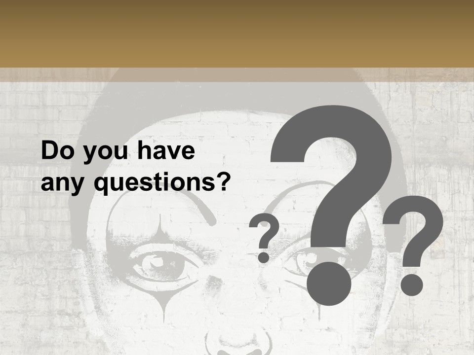 Illustration White Sad PowerPoint Template