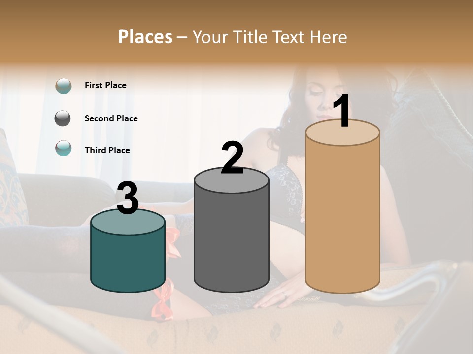 Sofa Female Cushion PowerPoint Template