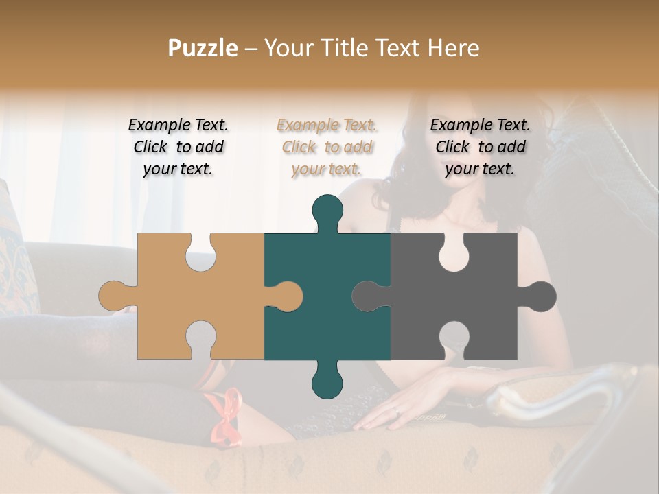 Sofa Female Cushion PowerPoint Template