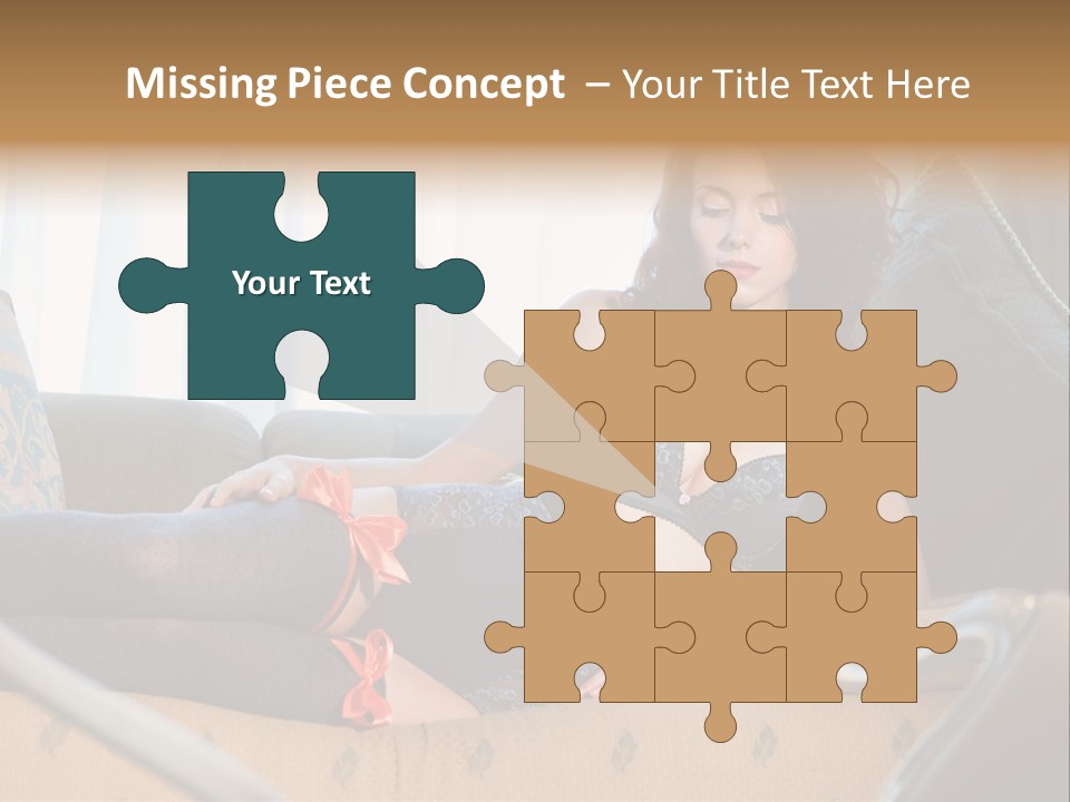 Sofa Female Cushion PowerPoint Template