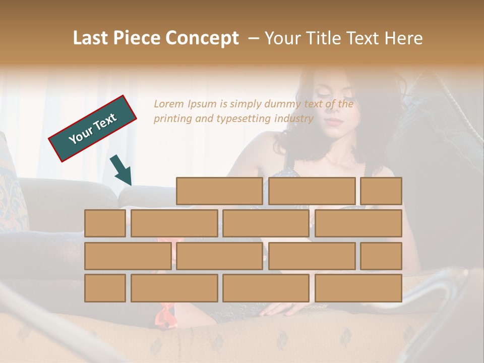 Sofa Female Cushion PowerPoint Template