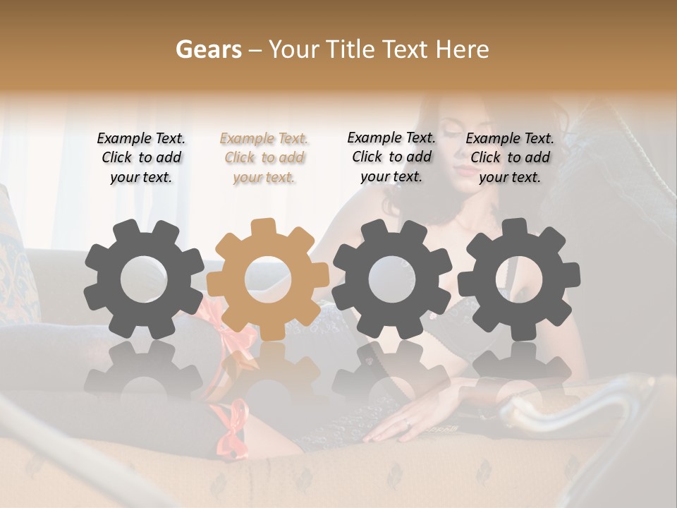 Sofa Female Cushion PowerPoint Template