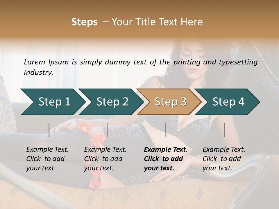 Sofa Female Cushion PowerPoint Template