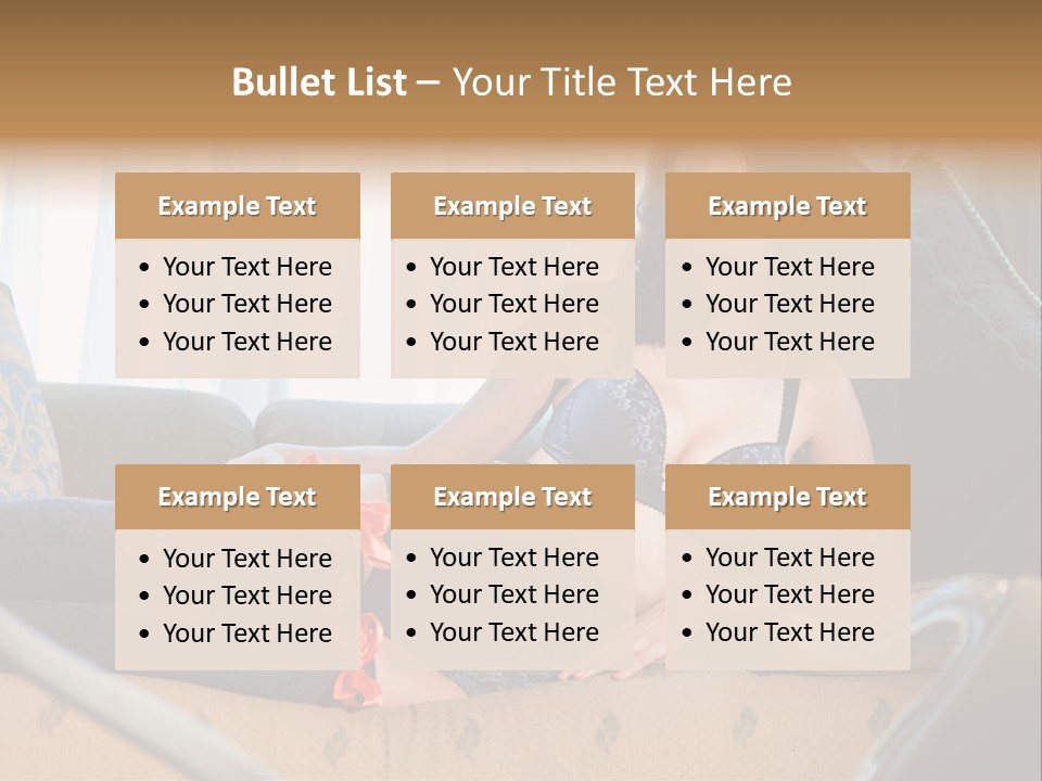 Sofa Female Cushion PowerPoint Template