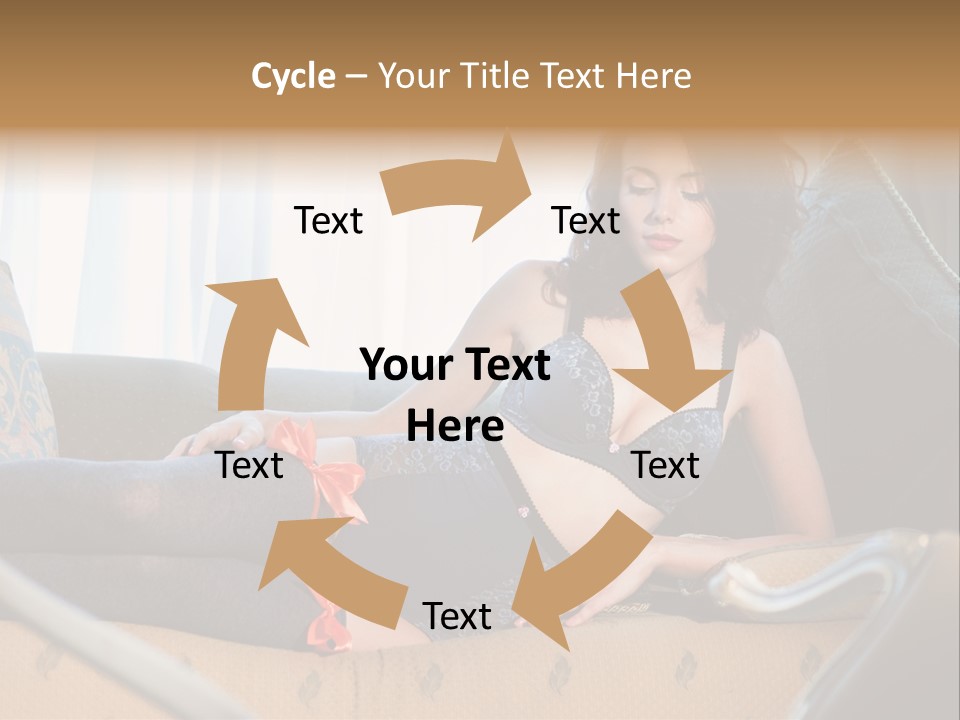 Sofa Female Cushion PowerPoint Template