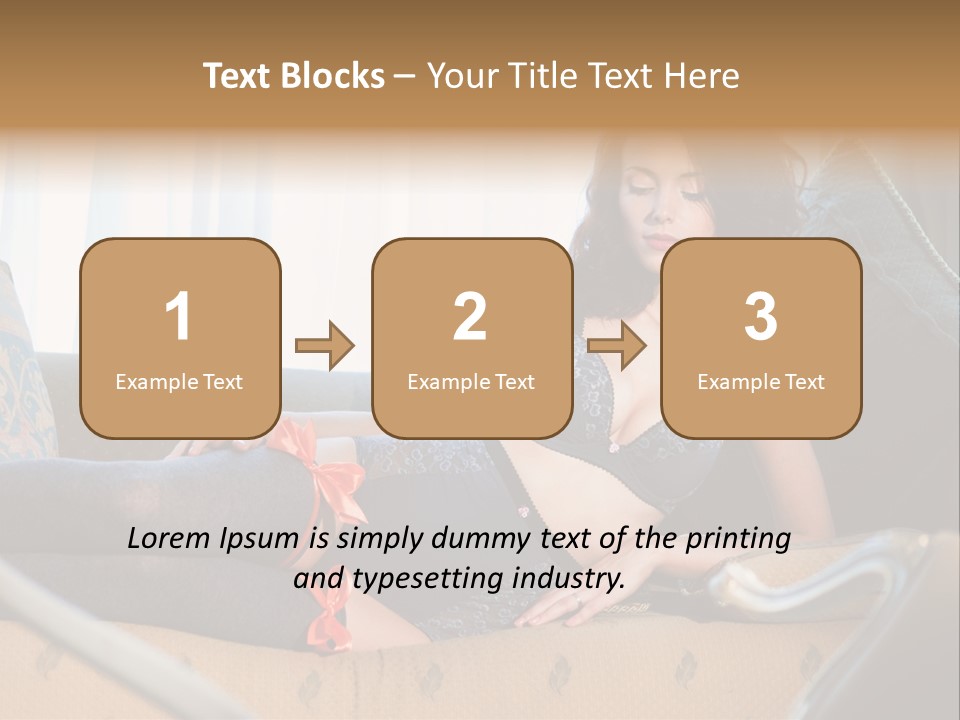 Sofa Female Cushion PowerPoint Template