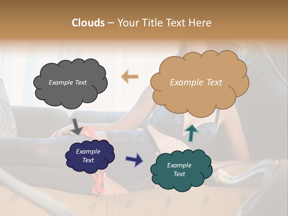 Sofa Female Cushion PowerPoint Template